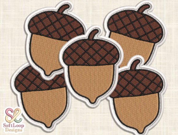 Acorn Patch Embroidery Design