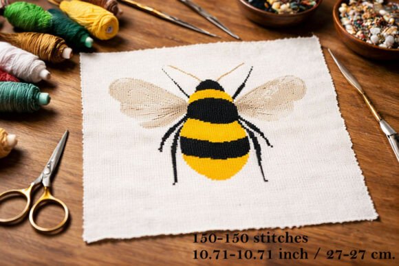 Bee Cross Stitch Embroidery Pattern 10 I