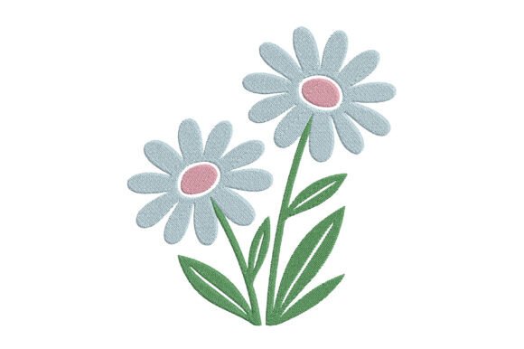 Blue Daisy Embroidery Design