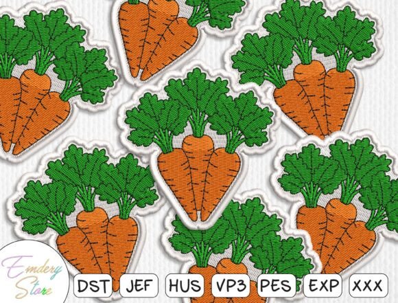 Carrot Bunch Patches Embroidery Design