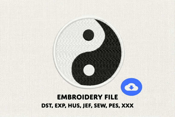 Classic Yin-Yang Machine Embroidery