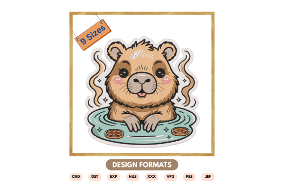 Cute Spa Lion Embroidery Design