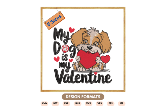 Cute Valentine Dog Embroidery File