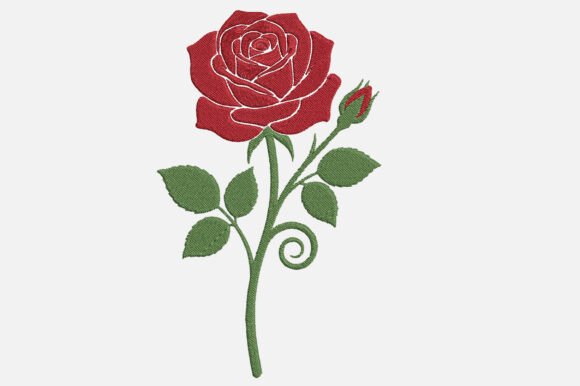 Embroidery Rose Flower Design