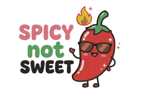 Funny Red Chili Pepper Embroidery