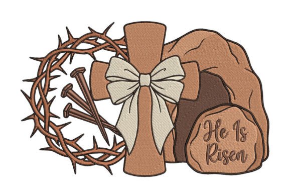 He Is Risen Embroidery Design