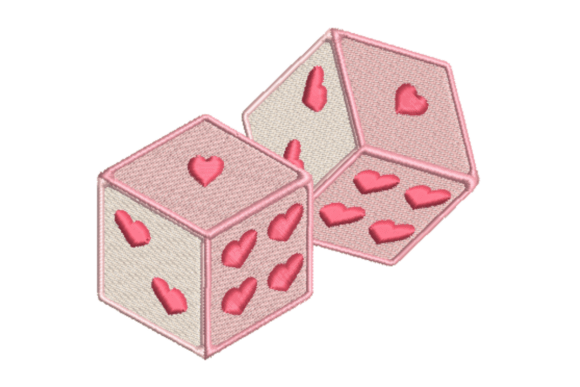 Heart Dice Embroidery
