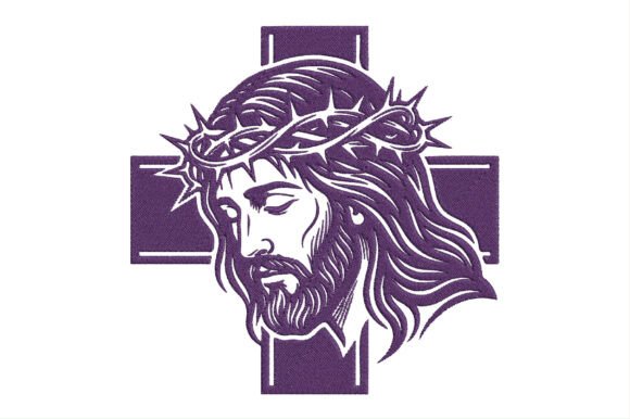 Jesus Cross Crown Embroidery Design