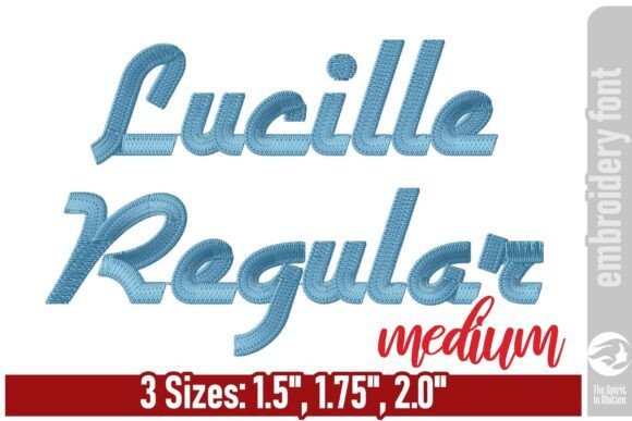 Lucille Regular Embroidery Font - Medium