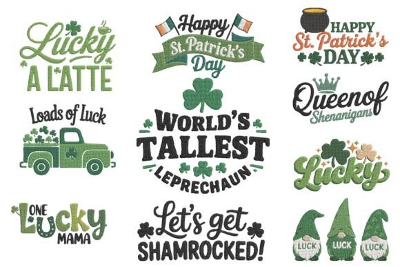Lucky St Patricks Day Embroidery Bundle