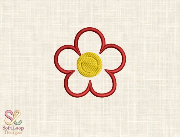 Minimalist Simple Flower Embroidery File