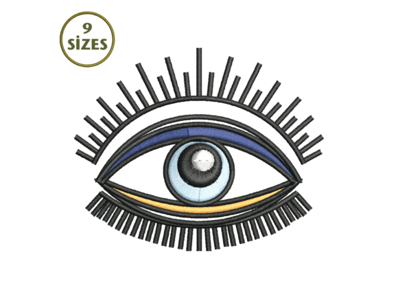Modern Evil Eye Embroidery Design