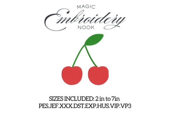Red Cherry Embroidery Design