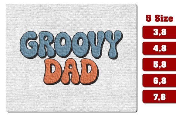 Retro Groovy Dad Embroidery