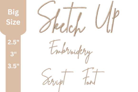 Sketch Up Script Embroidery Font
