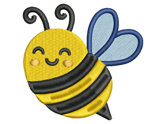Smiling Bee Embroidery Design