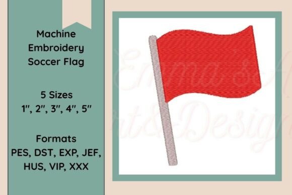 Soccer Flag Embroidery Design