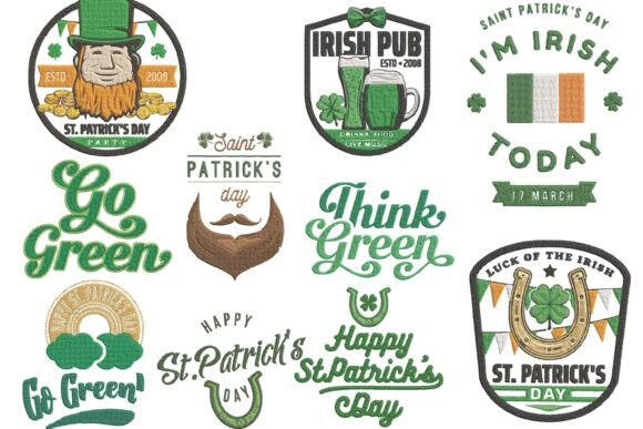St Patricks Day Embroidery Bundle Set