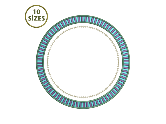 Striped Round Placemat Embroidery
