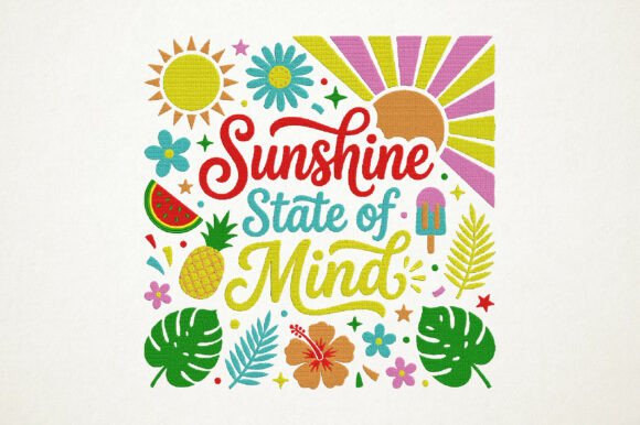 Sunshine State of Mind Embroidery Design