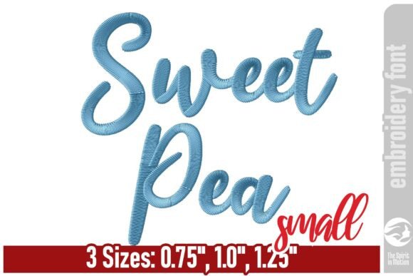 Sweet Pea Embroidery Font - Small