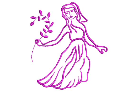Virgo Zodiac Embroidery Design